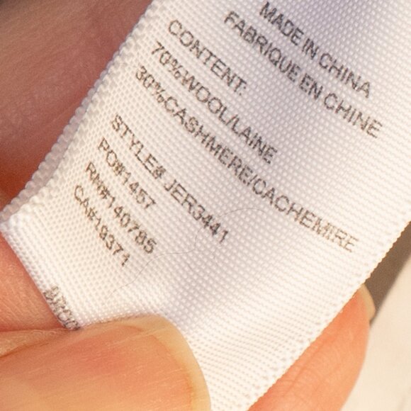 Brochu Walker Twofer Sweater Cashmere Wool Black Goth Layered Crew White Cuff - Picture 12 of 12